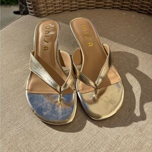 Unisa Metallic Gold Women's Sandals